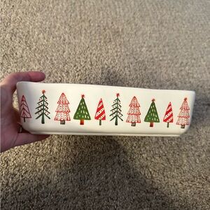 Rae Dunn Holiday Tree Design Dish - Green and Red